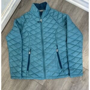 Free Country Blue Full Zip Lightweight Insulated Mock Neck Puffer Jacket Women S